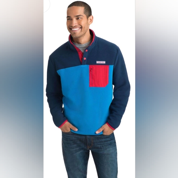 VINEYARD VINES CUSTOM PARTY SNAP PLACKET FLEECE - Picture 1 of 9